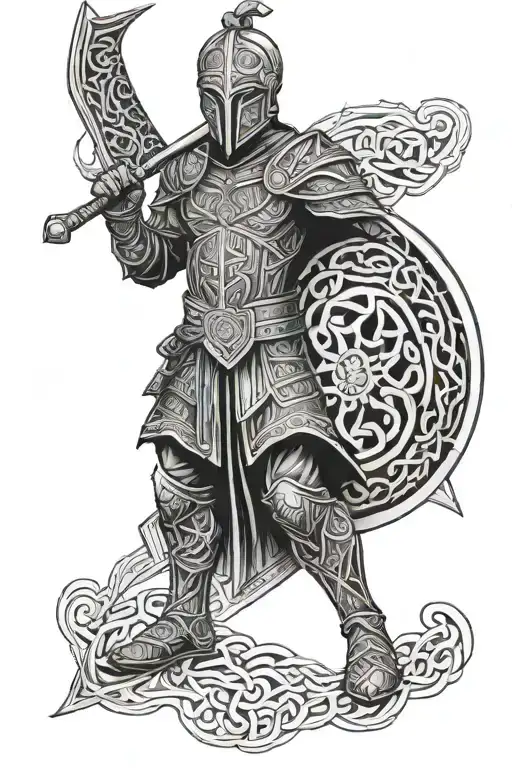 Warrior celtic  tattoo design idea