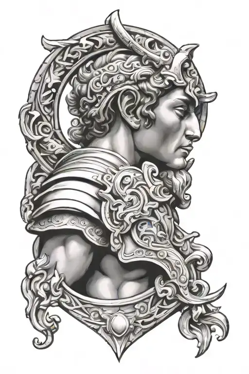 Perseus holding the head   tattoo design idea