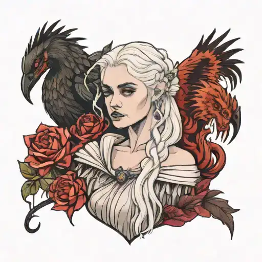 Rhaenys, Rhaenyra and Danaerys Targaryen together tattoo design idea