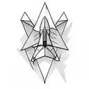 paper plane with plane's shadow tattoo design idea