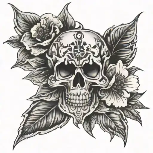 toxic flower tattoo design idea