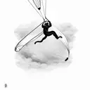 parachuting monkey tattoo design idea