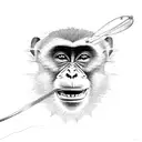 parachuting monkey tattoo design idea