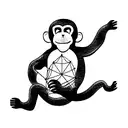 parachuting monkey tattoo design idea