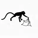 parachuting monkey tattoo design idea