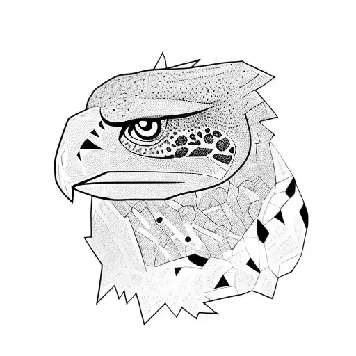 Falcon and leopard and lizard and gorilla tattoo design idea