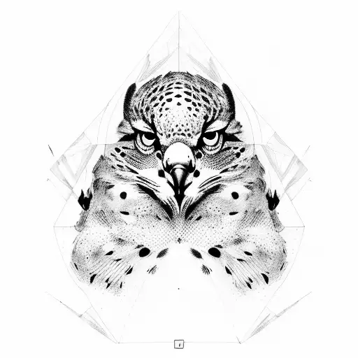 Falcon and leopard tattoo design idea