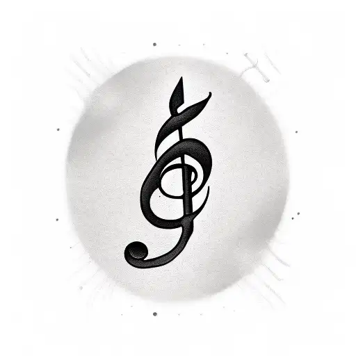 Percussion Clef with music stanzas around it tattoo design idea