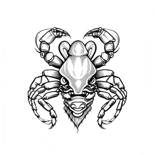 aries ram/ cancer crab/love  tattoo design idea
