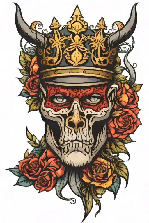 archer king crown tattoo design idea