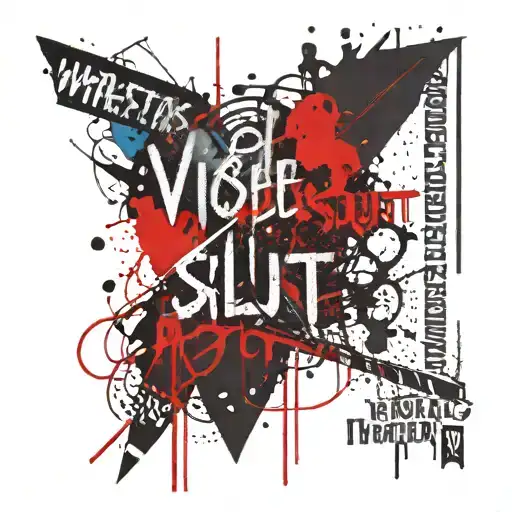 Text art with the words "Violetta's Slut" tattoo design idea