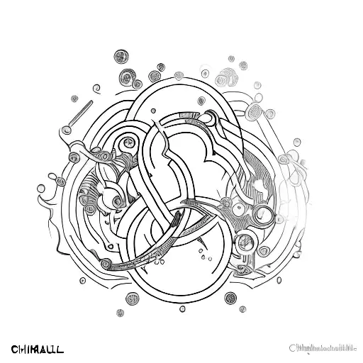 Gold chimical element and titanium chimical element tattoo design idea