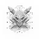 Gold chimical element and titanium chimical element tattoo design idea