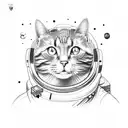 astronaut cat tattoo design idea