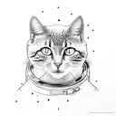 astronaut cat tattoo design idea