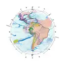 geographical coordinate tattoo design idea