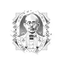 Incorporate a silhouette of a hustler in action surrounded by money bags and cartel symbols in a blackwork design tattoo design idea