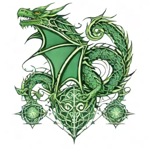 Green Dragon tattoo design idea