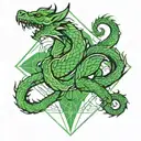 Green Dragon tattoo design idea