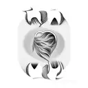 mirror,haircuts, scissor,heart line beats for barber tattoo design idea
