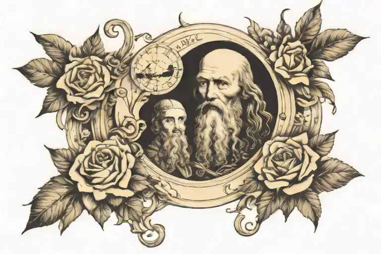 leonardo da vinci art work tattoo design idea