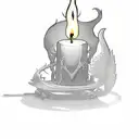 witchy candle tattoo design idea