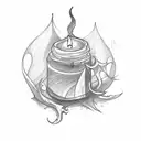 witchy candle tattoo design idea