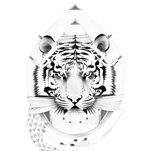 Tiger as Samurai  tattoo design idea