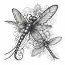 dragonfly and hummingbird tattoo design idea
