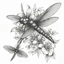 dragonfly and hummingbird tattoo design idea