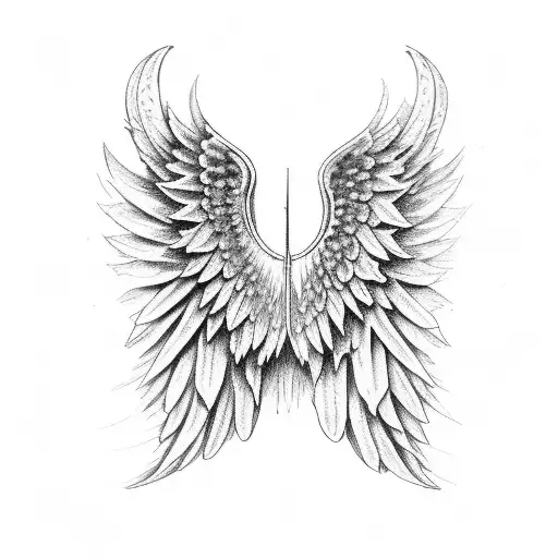 small angel wings with Romans 12:19 below and Formidable  tattoo design idea