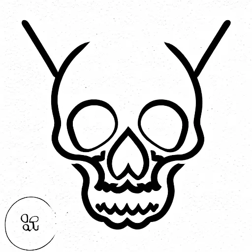 Half, minimal, sugar skull tattoo design idea