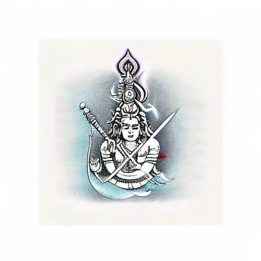 lord Shiva and Trident Armband  tattoo design idea