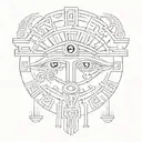 Hieroglyphs and eyes tattoo design idea