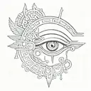 Hieroglyphs and eyes tattoo design idea