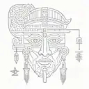 Hieroglyphs and eyes tattoo design idea