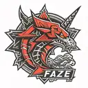 faze logo with Japanese theme tattoo design idea