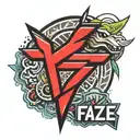 faze logo with Japanese theme tattoo design idea