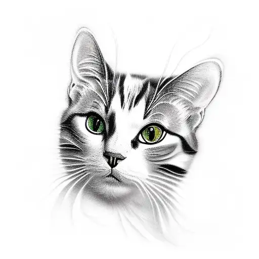 calico cat tattoo design idea