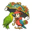 mary poppins umbrella only with parrot head handle   tattoo design idea