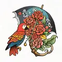 mary poppins umbrella only with parrot head handle   tattoo design idea