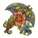 mary poppins umbrella only with parrot head handle   tattoo design idea