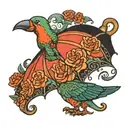 mary poppins umbrella only with parrot head handle   tattoo design idea