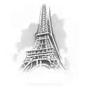 Eiffel tower with letter A tattoo design idea