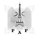Eiffel tower with letter A tattoo design idea