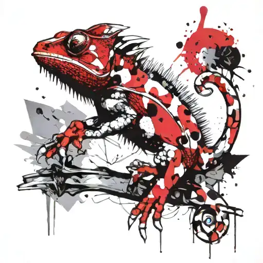 chameleon tattoo design idea
