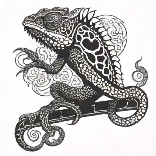chameleon tattoo design idea