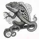 chameleon tattoo design idea