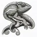 chameleon tattoo design idea