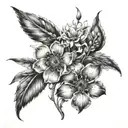 Wildflowers with shading tattoo design idea